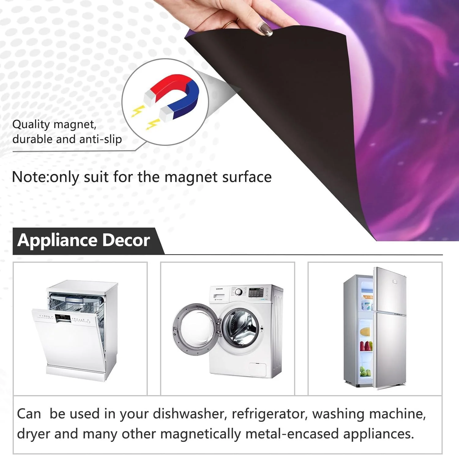 Coolnut Magnetic Dishwasher Stickers Galaxy Wolf Kitchen Dishwasher Cover Sticker, Panel Decal Home Cabinet Appliances Stickers 23in W x 26in H Home Decor