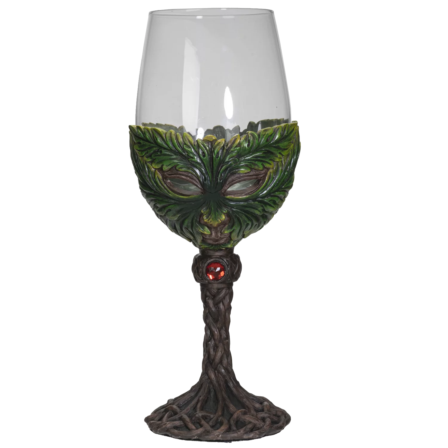 Mythical Forest Spirit Greenman Deity 16 fl oz Wine Glass Stemware Goblet Chalice Kitchen Home Decor