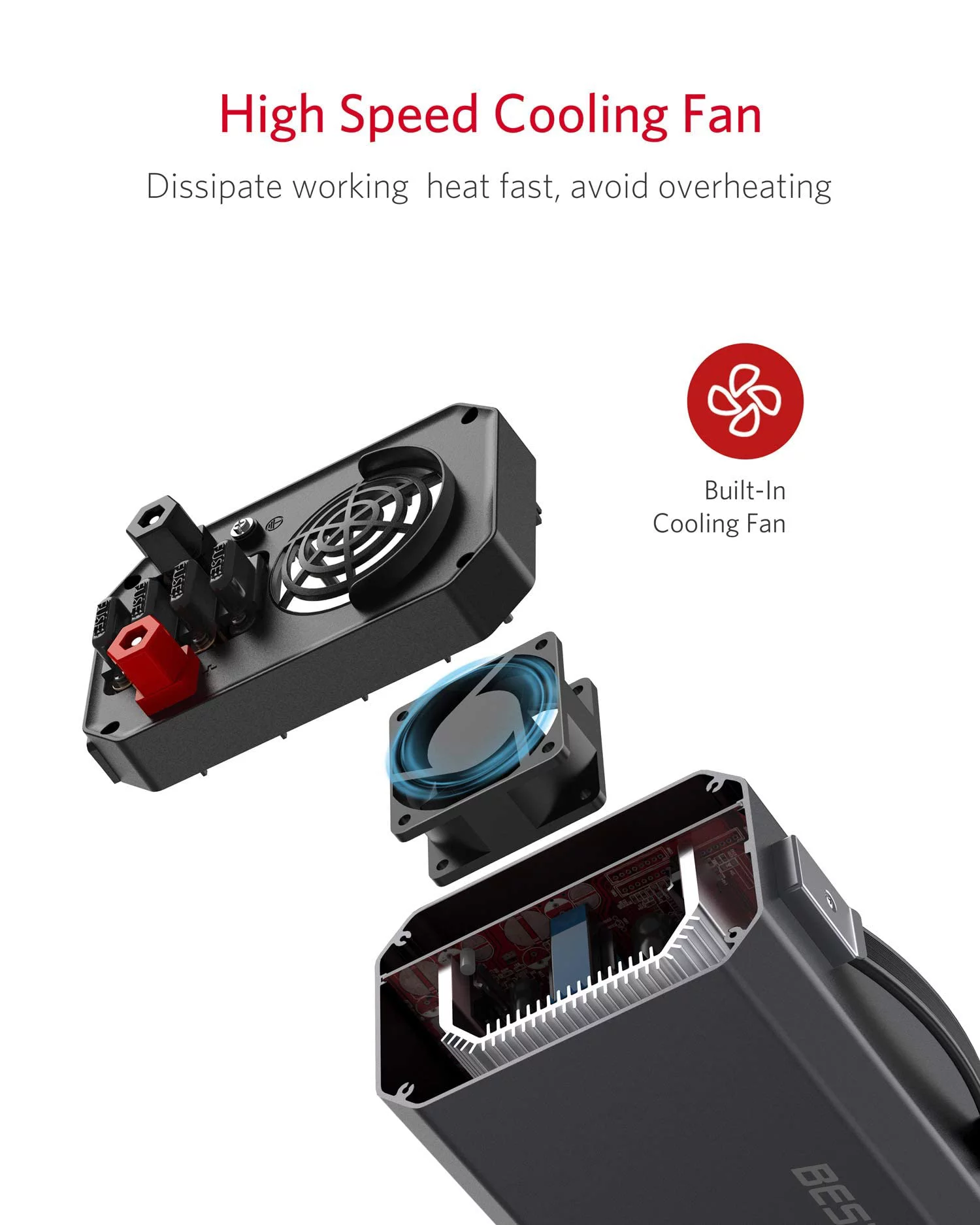 BESTEK 1200Watt Power Inverter DC 12V to 110V AC Converter with Digital LCD Display 4.2A Dual USB Car Charger