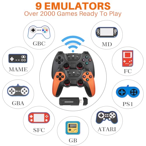 20000+ Games,2025 Retro Home Game Console Wireless Double Handle PSP Arcade Double TV Game Console Plug and Play Video Game Stick, HDMI Output TV(64G)
