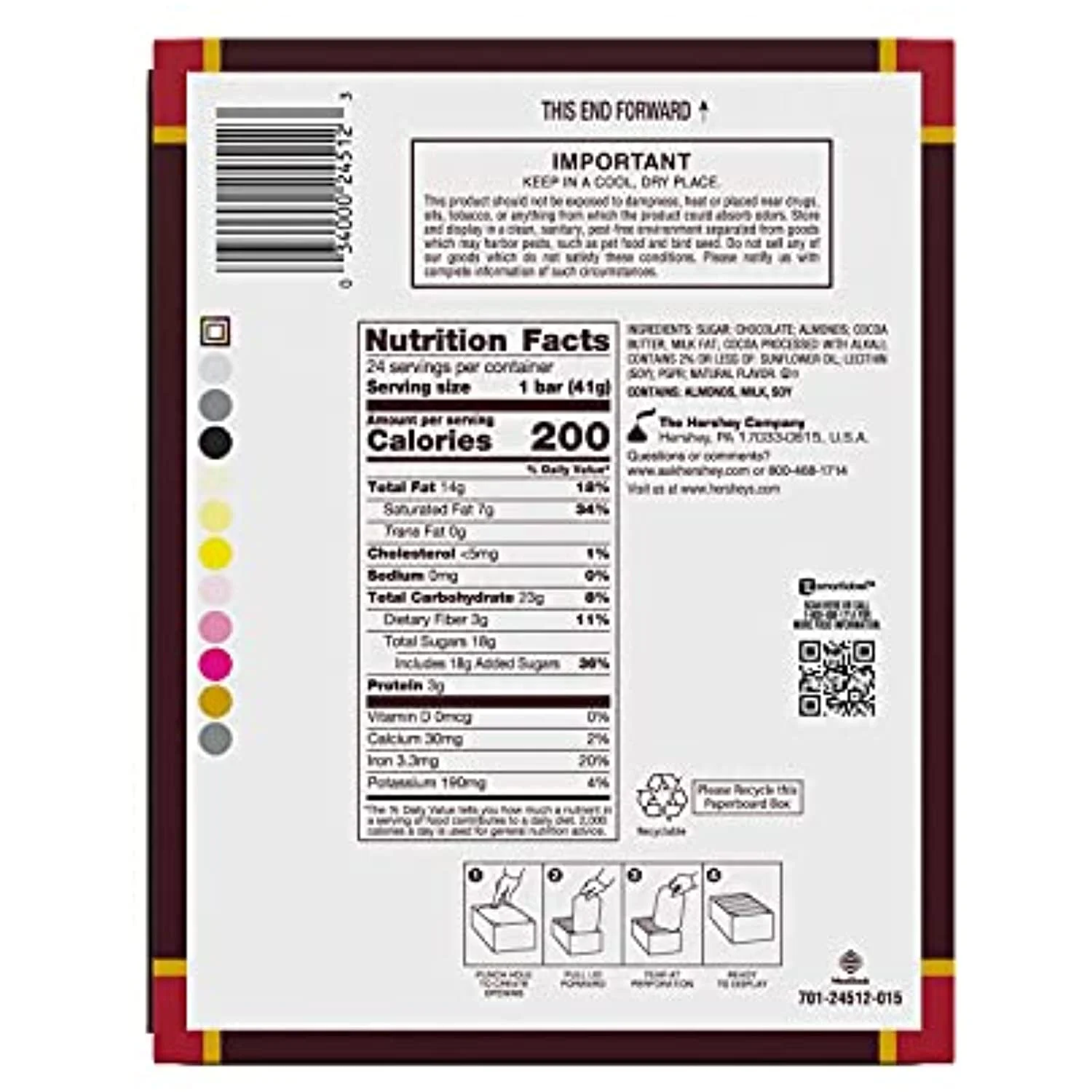 Hersheys Special Dark Mildly Sweet Dark Chocolate Candy, Individually Wrapped, 1.45 Oz Bar