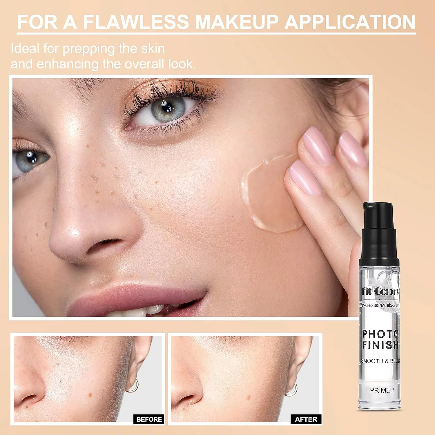 Foundation Liquid Full Coverage Matte Oil Control Concealer with Face Primer  and  Makeup Brush  and  Makeup Sponges