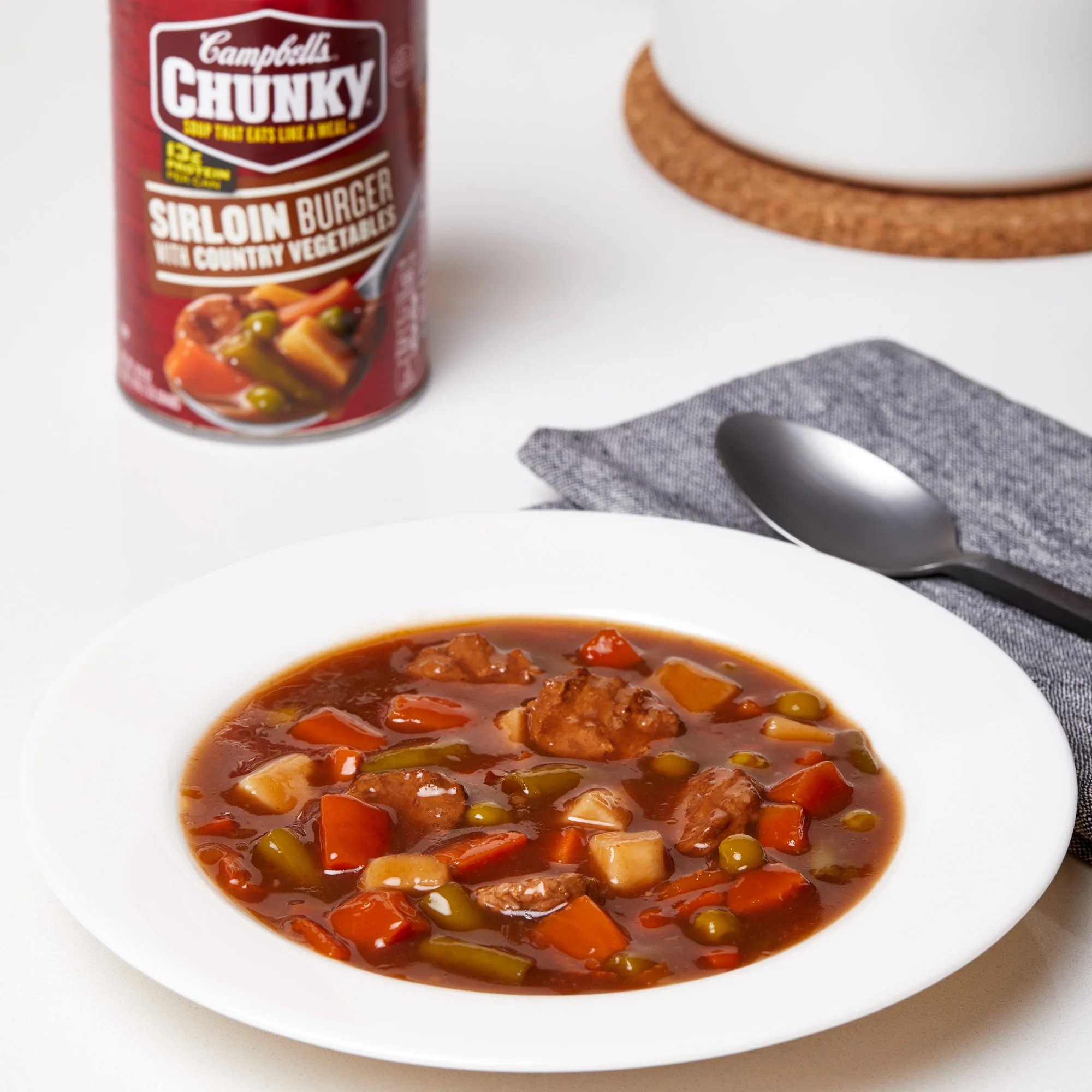 6 Pack Campbell’s Chunky Country Vegetable Beef Soup, 18.8 oz Can