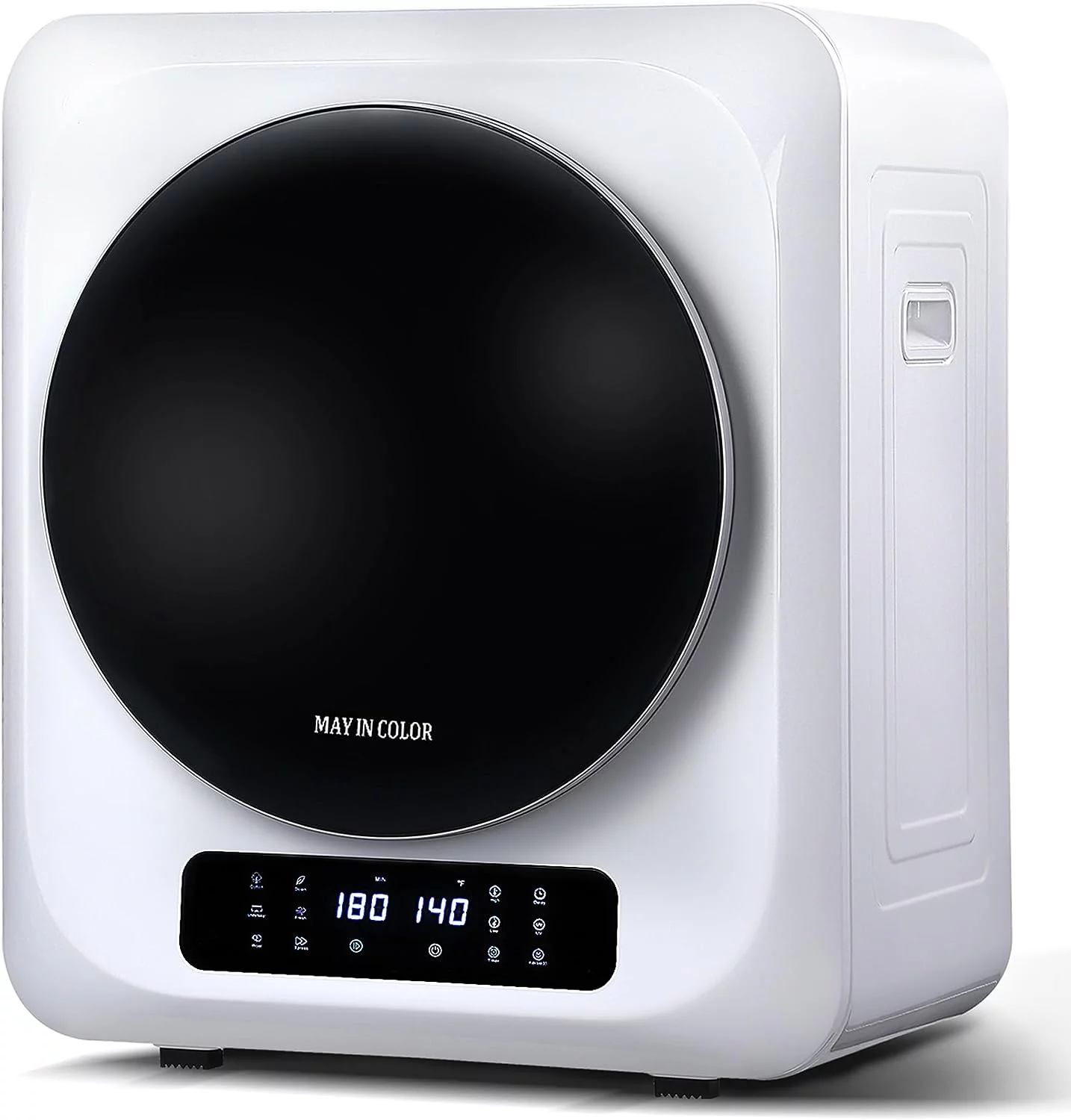 Royalcraft Portable Dryer for Apartment,Front Load 120 V Electric RV with Smart Moisture Sensor,LCD Control Panel Tumble Clothes Machine Stainless Steel Drum Apartment,Dorm & Home,8.8 lbs,White 850W