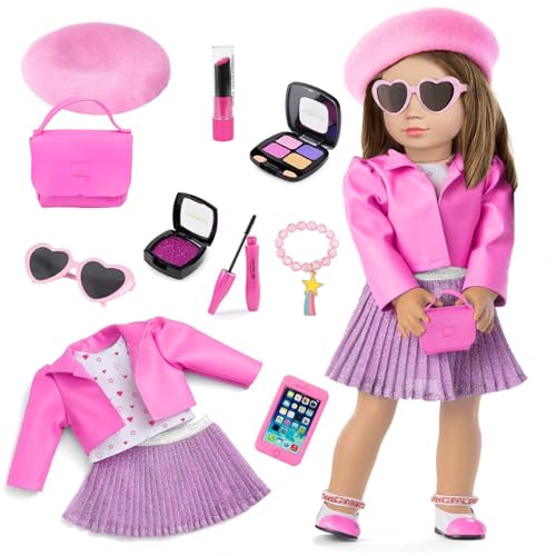 American 18 Inch Doll Makeup Accessories And Clothes,Tote Bag Set For 18