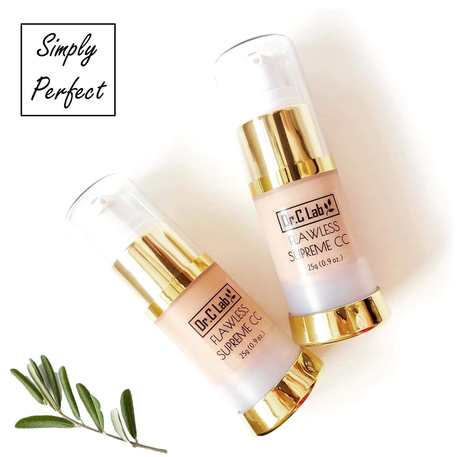 DR.HC Flawless Supreme CC 6 in 1 Nourishing Cream Foundation (3 Shades) (30g, 1oz.) (Natural UV Care, Skin brightening, Anti-acne, Anti-aging...) SHIP FROM: USA, COLOR: MOCHA