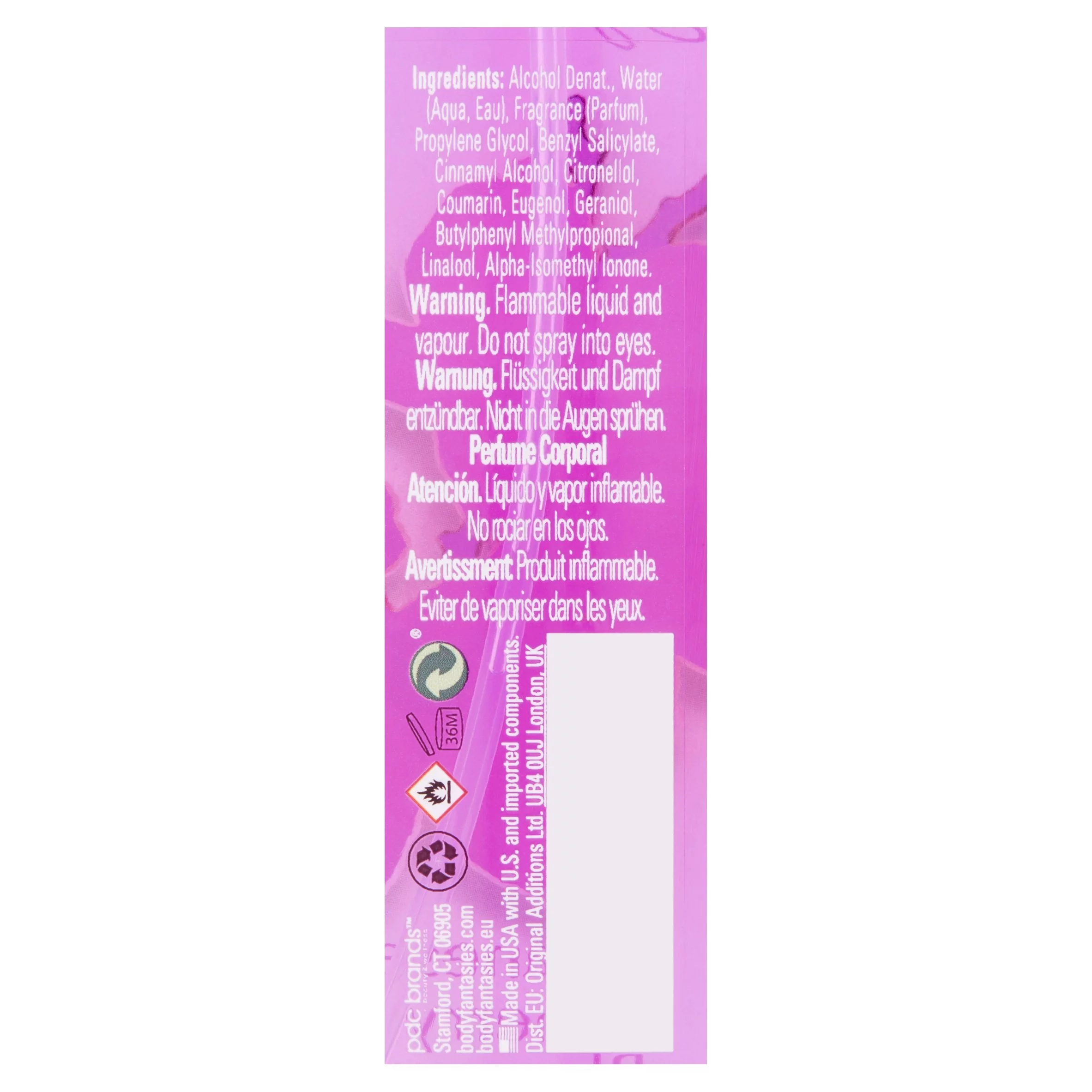 Body Fantasies Signature Japanese Cherry Blossom Body Spray, 8 oz, 4 Pack