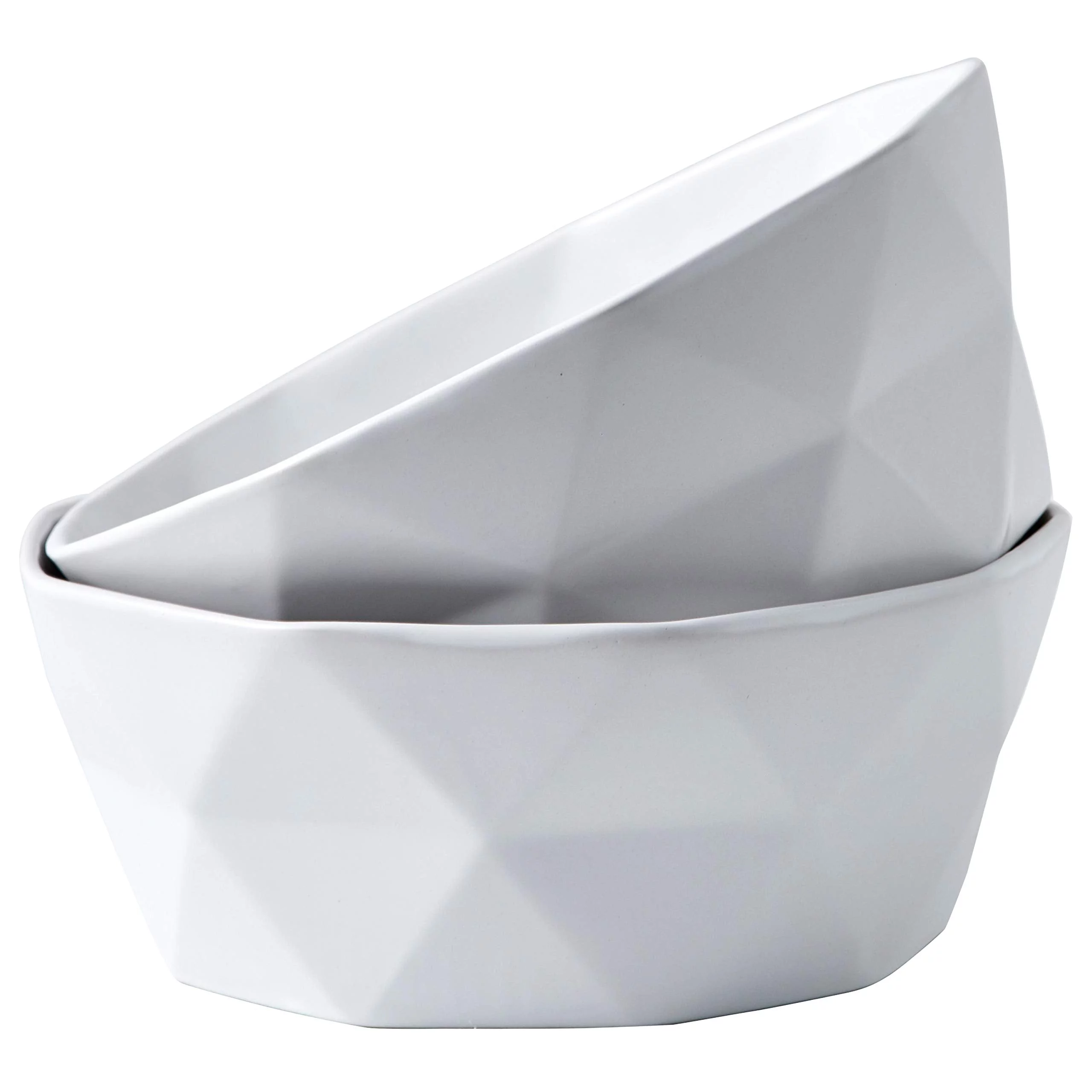 Set Of 2 Premium Ceramic Geometric Large Salad Serving Bowls (60 Oz) Oven Safe. For Family