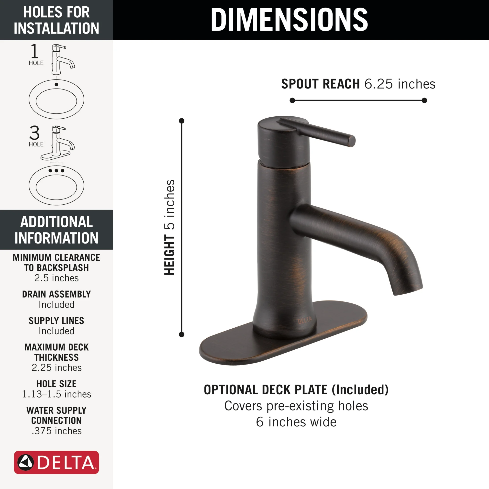 Delta Trinsic® Single Handle Bathroom Faucet