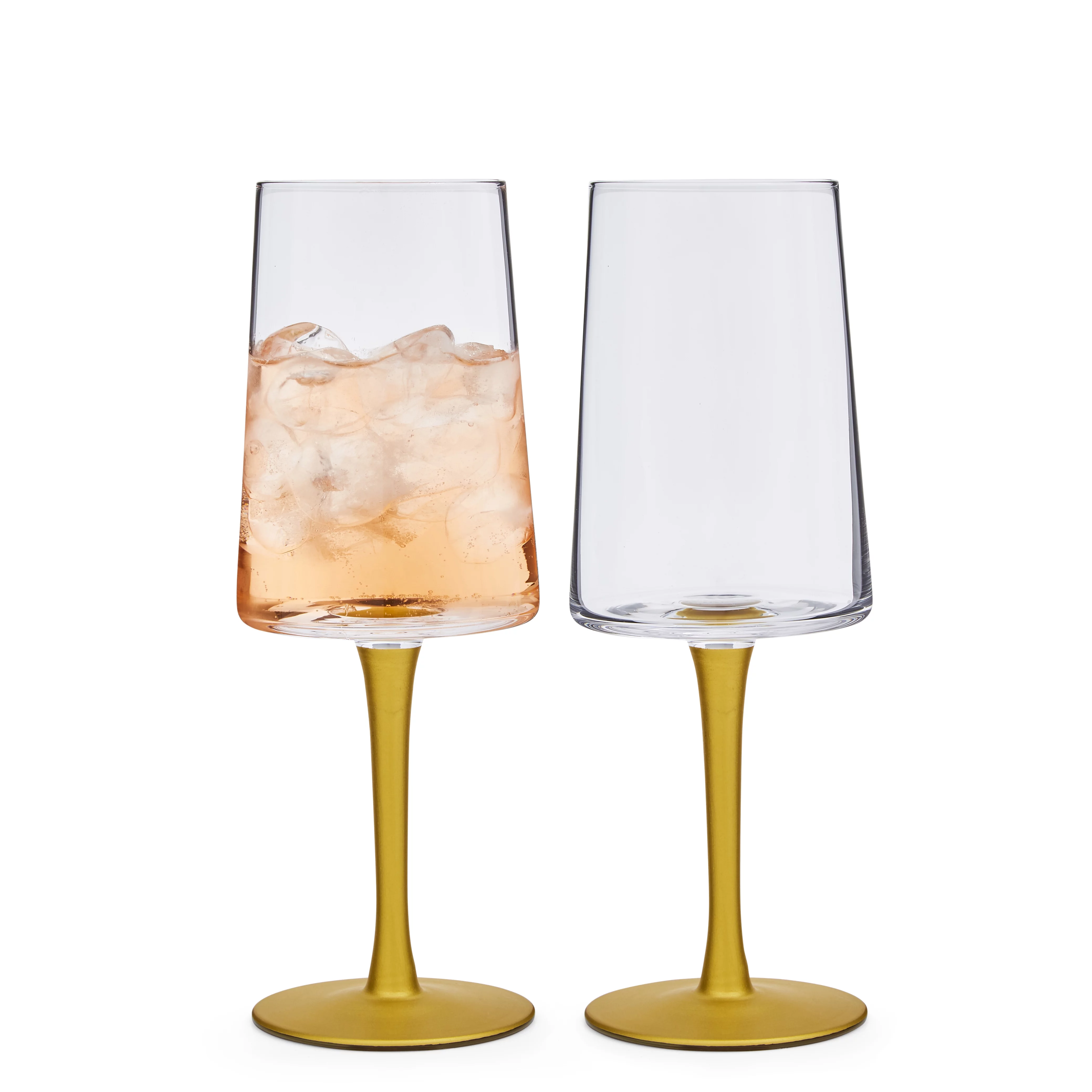 Spode Creatures of Curiosity Gold Stem Wine Glass, Set of 2