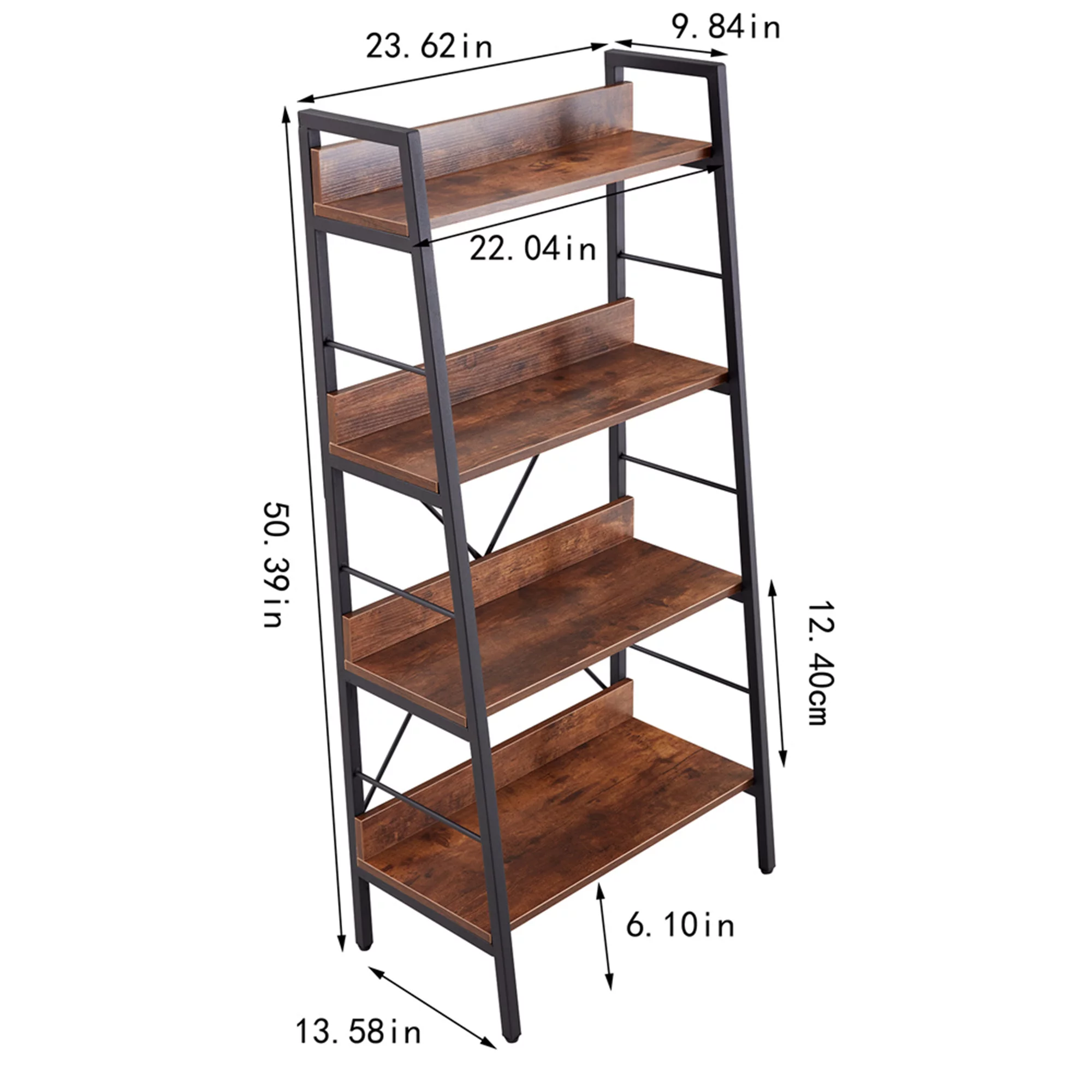Bookshelf,3&4 Layer Freestanding Display Bookcase, Open Shelving Unit for Bathroom, Bedroom, Living Room, Kitchen, Brown
