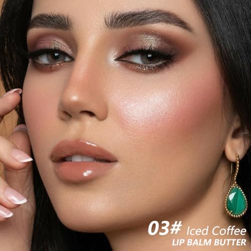 4 PCS Summer Special Lip Butter Balm – Ultra-Hydrating Lip Care with Shea Butter & Olive Oil, Soothes Dry Lips with Natural Tint & Gloss Effect, Lip Plumper Moisture & Light Lip Stain Finish