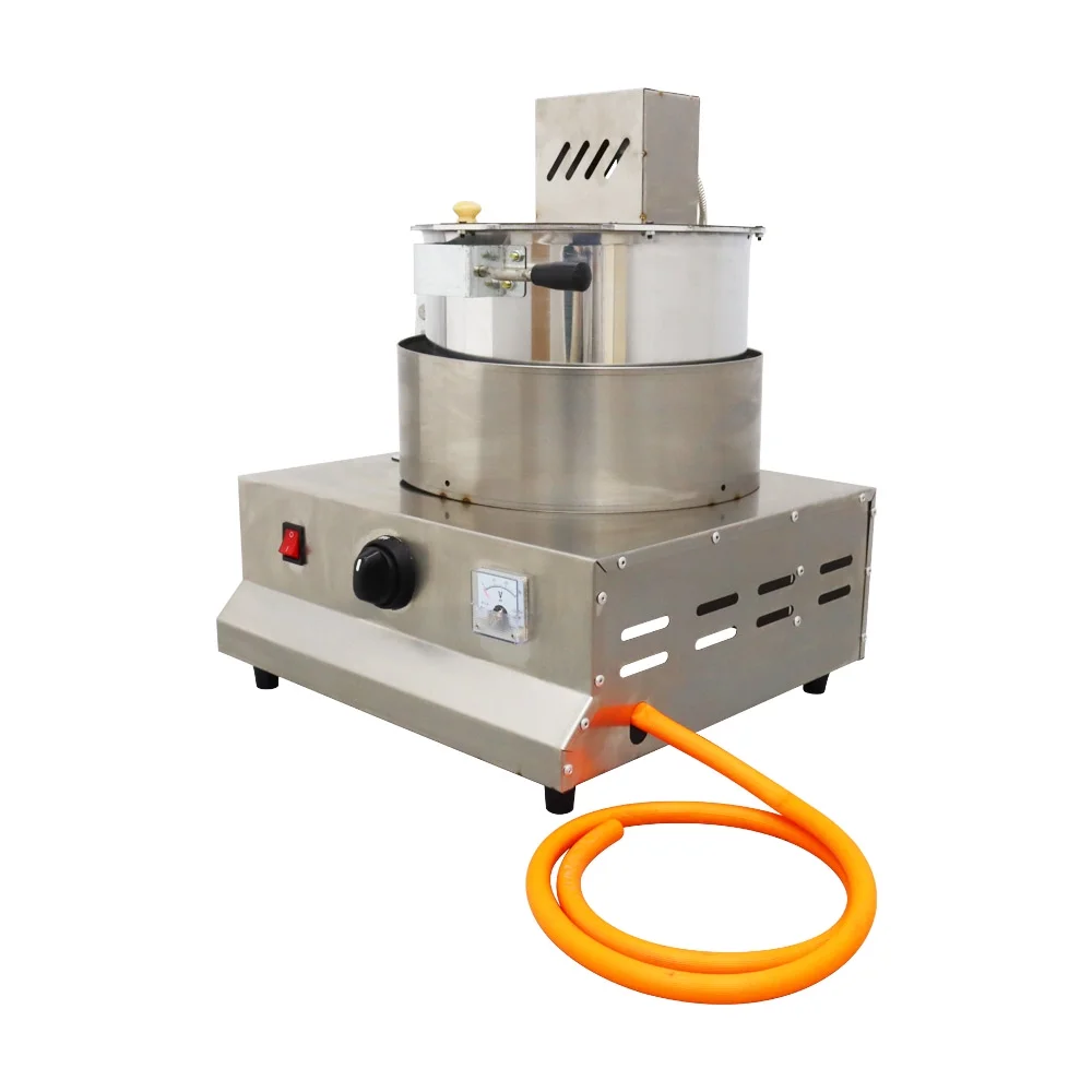 PreAsion Gas Heating Automatic Stirring Popcorn Maker Commercial Spherical Popcorn Machine Stainless Steel Anti-hot Hand 25W 17oz
