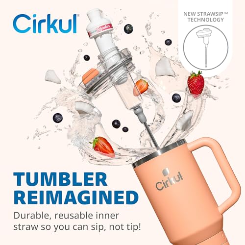Cirkul 40oz. Carbon Stainless Steel Tumbler with Handle, All-Day StrawSip™, Double-Wall Insulated