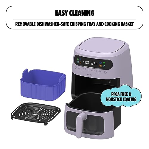 CRUX x Marshmello 8.0 QT Digital Air Fryer with TurboCrisp Technology, Touch Screen Temperature Control, Timer and Auto Shut-off, Fully Programmable, Silicone Liner Included, Lavender