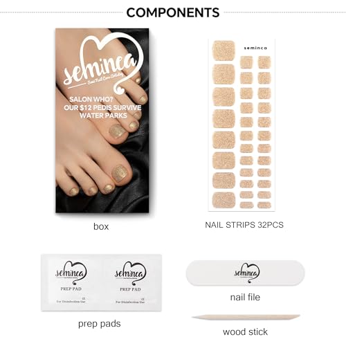 Semi Cured Gel Nail Strips-Easy Apply Christmas Gel Nail Stickers Holiday Semi Cured Manicure Strips with Sparkling Xmas Designs (Classic Yule)