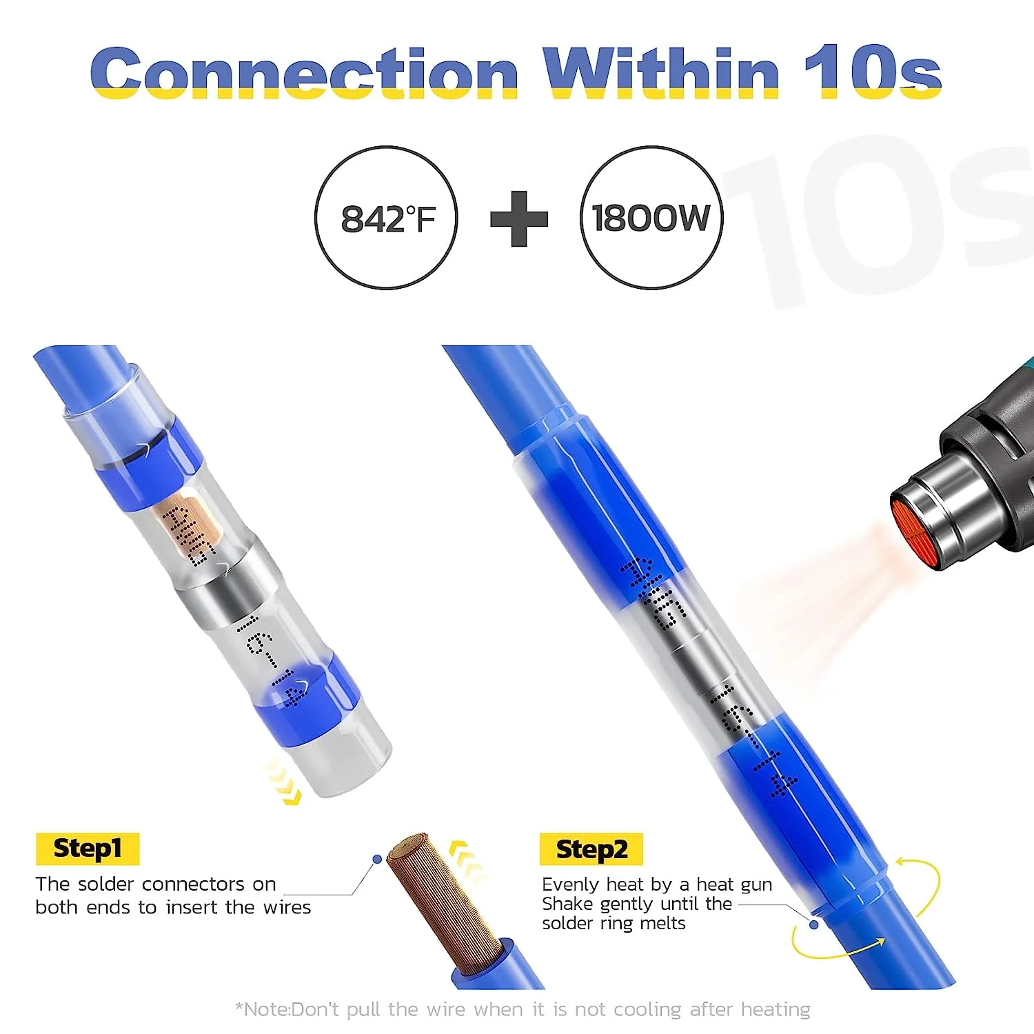 haisstronica 180PCS Solder Seal Wire Connectors-Waterproof Solder Wire Connectors kit-Heat Shrink Butt Connectors for Marine,Watercraft,Electrical,Electronics,Aircraft,Boat,Truck,Stereo,Joint