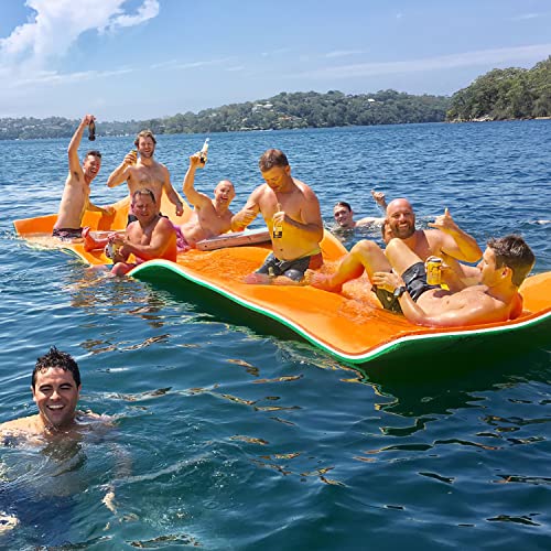 Big Floating Water Mat 7'/9'/12'/18' Lily Pad Floating Mat for Lakes, Oceans, Beach, 3 Layers XPE Foam Floating Pad Pool Floats for Water Recreation and Relaxing