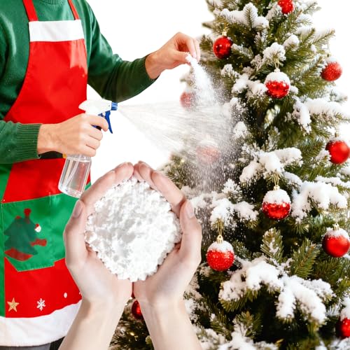 PJT 5LB Snow Flocking Powder,Self-Adhesive Fake Snow Flock for Christmas Tree,Instant Artificial Flocking Spray Powder for Winter Xmas Artificial Tree Wreath Garland Crafts Home Display