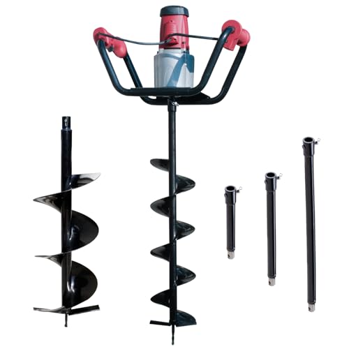 DC HOUSE 1500W Electric Post Hole Digger Earth Auger Hole Digger Auger Digging Tools Auger with 8