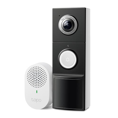 TP-Link Tapo Smart Video Doorbell Camera Wireless with Chime, 2K with Full Color Night Vison & Spotlights, No Monthly Fee, Ring Call, 160° Ultra-Wide View, Free AI Detection, Local Storage (D210)