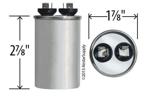Genteq C325R 25 UF MFD X 370 Vac GE Industrial Replacement Capacitor Round, 97F9606