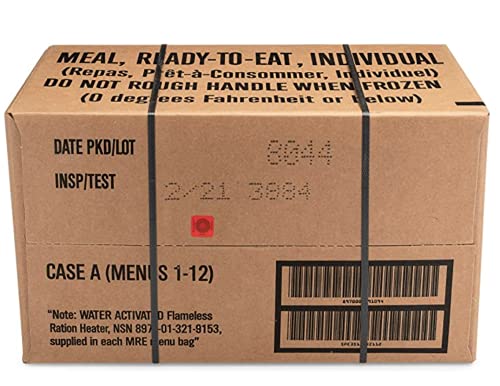 Ameriqual 24ct US Military Surplus MRE Meals Ready to Eat 2021 Inspect A+B Case Bundle Menus 1-24