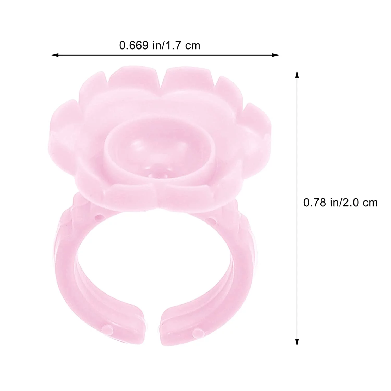 Smart Glue Cups for Eyelash Extension, Lash Glue Holder Flower Glue Ring Blooming Cups Eyelash Extensions Glue Holder, 100pcs (pink)