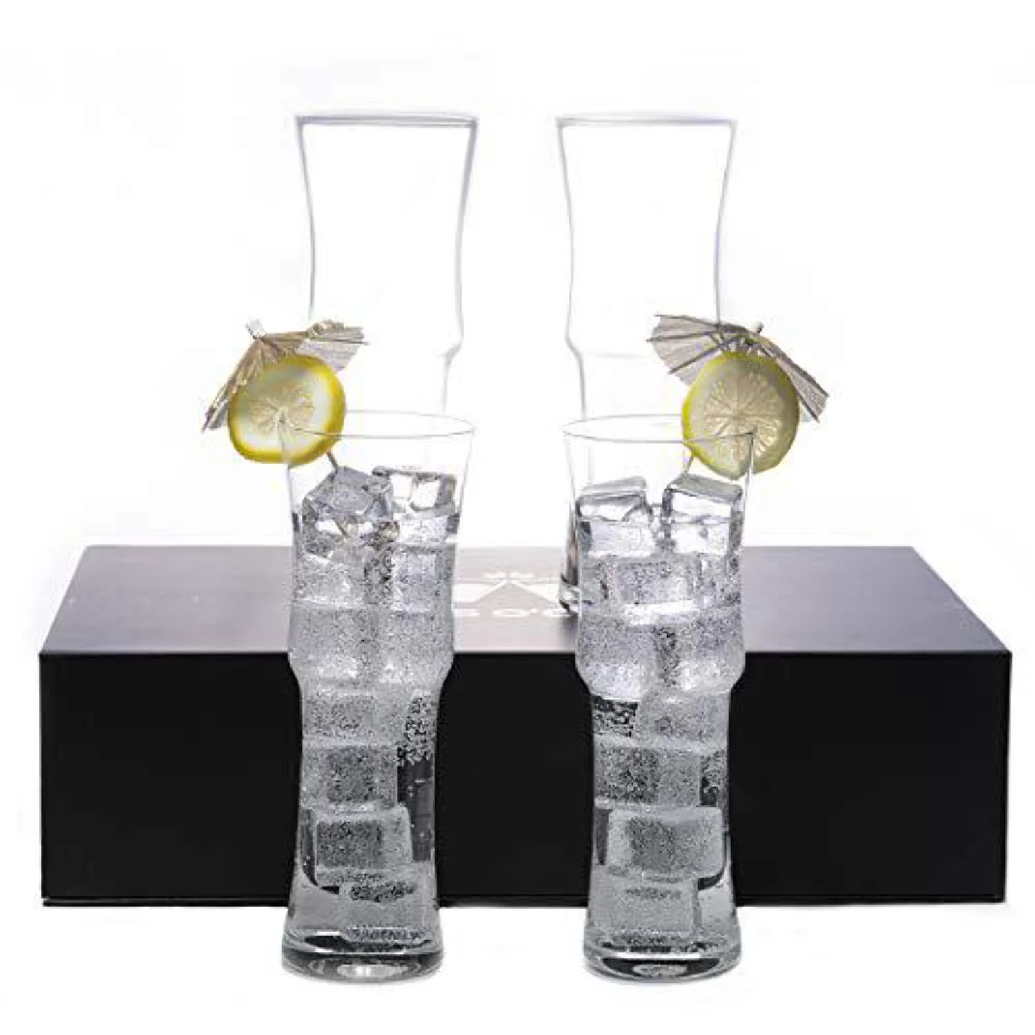 LEMONSODA Tall Cocktail Glasses Set of 4 - Handcrafted Cocktail Glass Set - 15oz