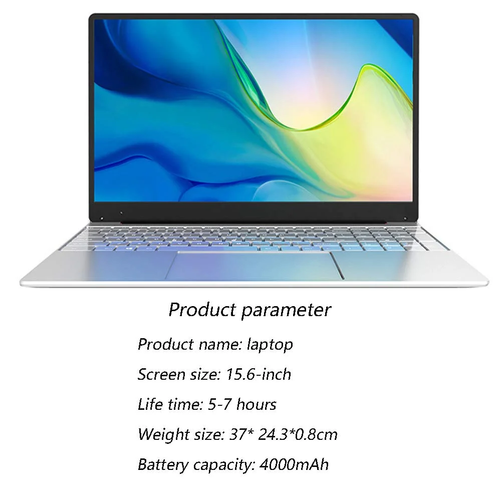 Household items 15.6-inch Quad-core Thin and Light Notebook Computer, Office Learning Notebook Computer, Multi-Function Gaming Computer, high-Performance Portable Notebook Computer