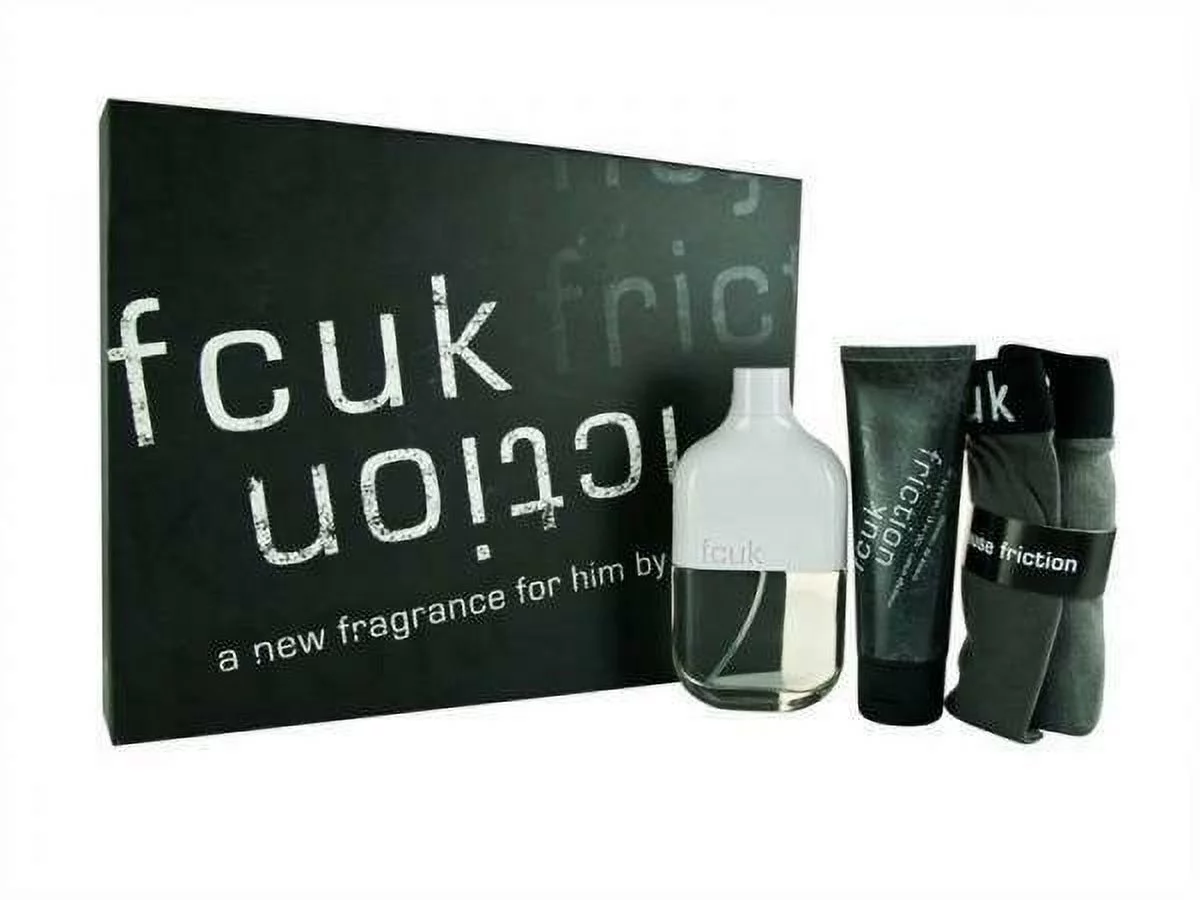 FRICTION HIM FCUK 3.4 oz EDT Men's Cologne + 3.3 Massage Cream + Underwear SET