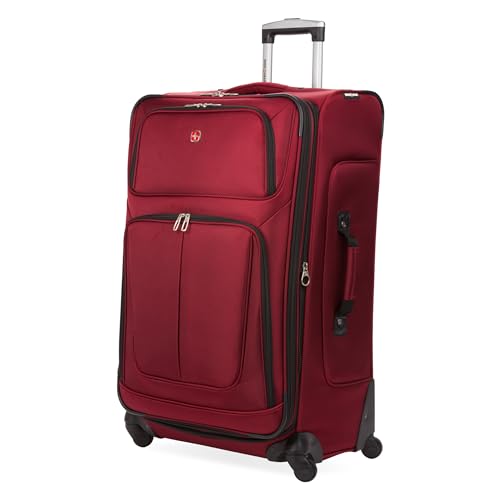 SwissGear Sion Softside Expandable Luggage, Black, Checked-Large 29-Inch