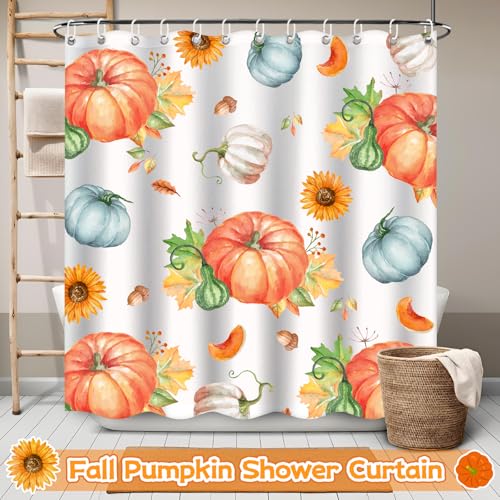 4Pcs Christmas Shower Curtain Set - Merry Christmas Bathroom Set Holiday Shower Curtain with Non-Slip Rugs, Toilet Lid Cover and Bath Mat