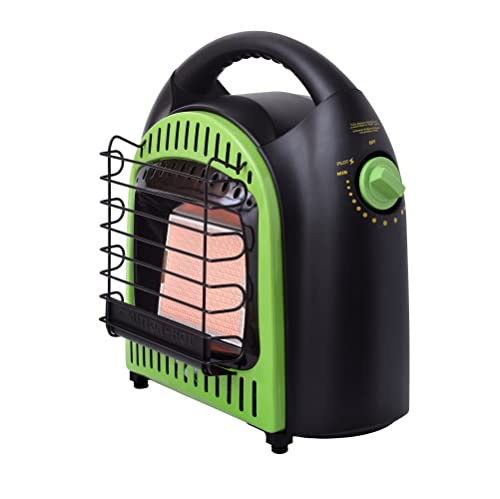 Flame King YSN-CHS10 10,000 BTU Propane Space Radiant Portable Heater Indoor* & Outdoor for Camping, Garage, Ice Fishing, Patio, Green/Black 10K