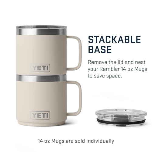 YETI Rambler 14 oz Stackable Mug, Vacuum Insulated, Stainless Steel with MagSlider Lid