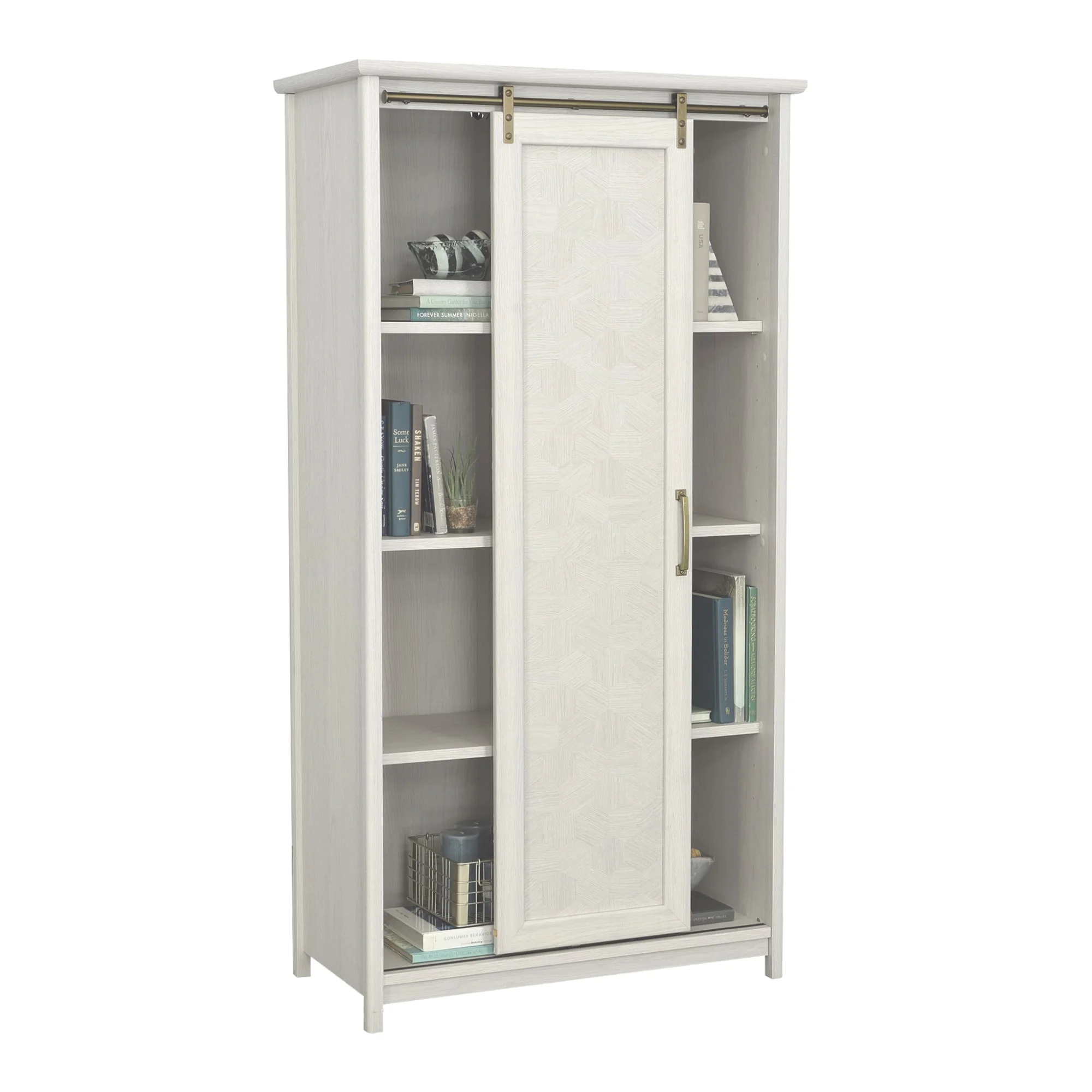 Sauder Coral Cape Engineered Wood Storage Cabinet in Glacier Oak