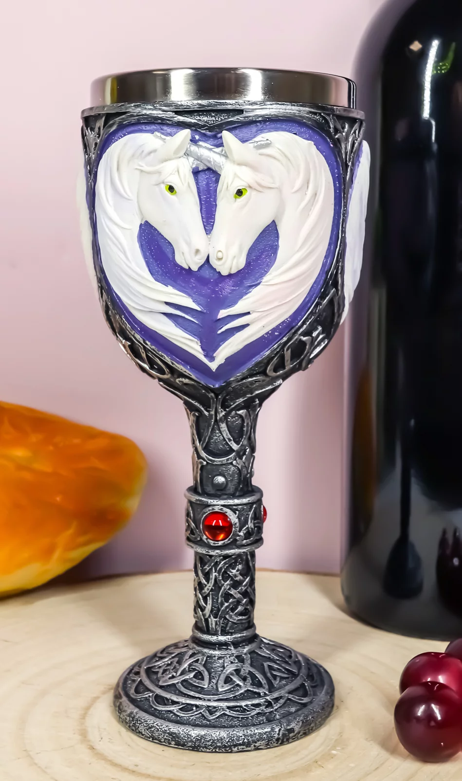 Ebros Everlasting Love Unicorn Valentines Couple Wine Goblet Chalice 7.25