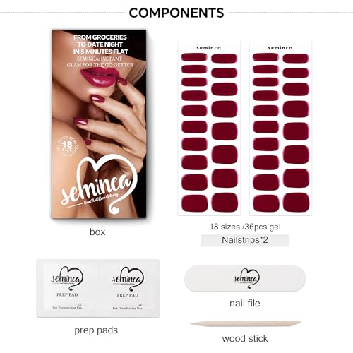 Semi Cured Gel Nail Strips-Easy Apply Christmas Gel Nail Stickers Holiday Semi Cured Manicure Strips with Sparkling Xmas Designs (Classic Yule)