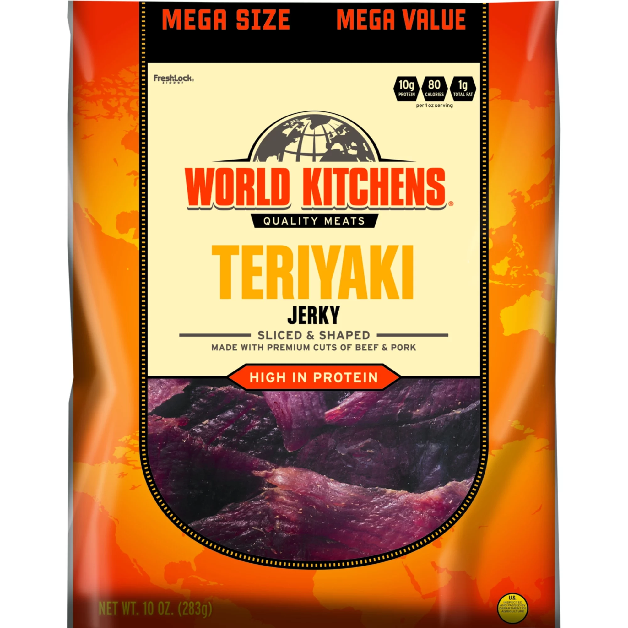 World Kitchens Jerky, Teriyaki, 10oz