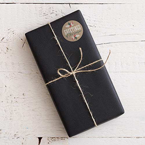 Brown Kraft Holiday Pine Stickers / 500 Classic Christmas Stickers / 6 Alternating Rustic Winter Holiday Labels / 1.5