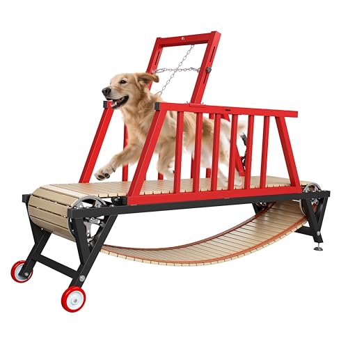 Dog Treadmill for Medium/Large Dogs with Handbrake, Non-Electric Slatmill Machine for Dogs Exercise, Indoor Dog Running Machine, Keep Pet Healthy and Fit, Dog Tread Mill