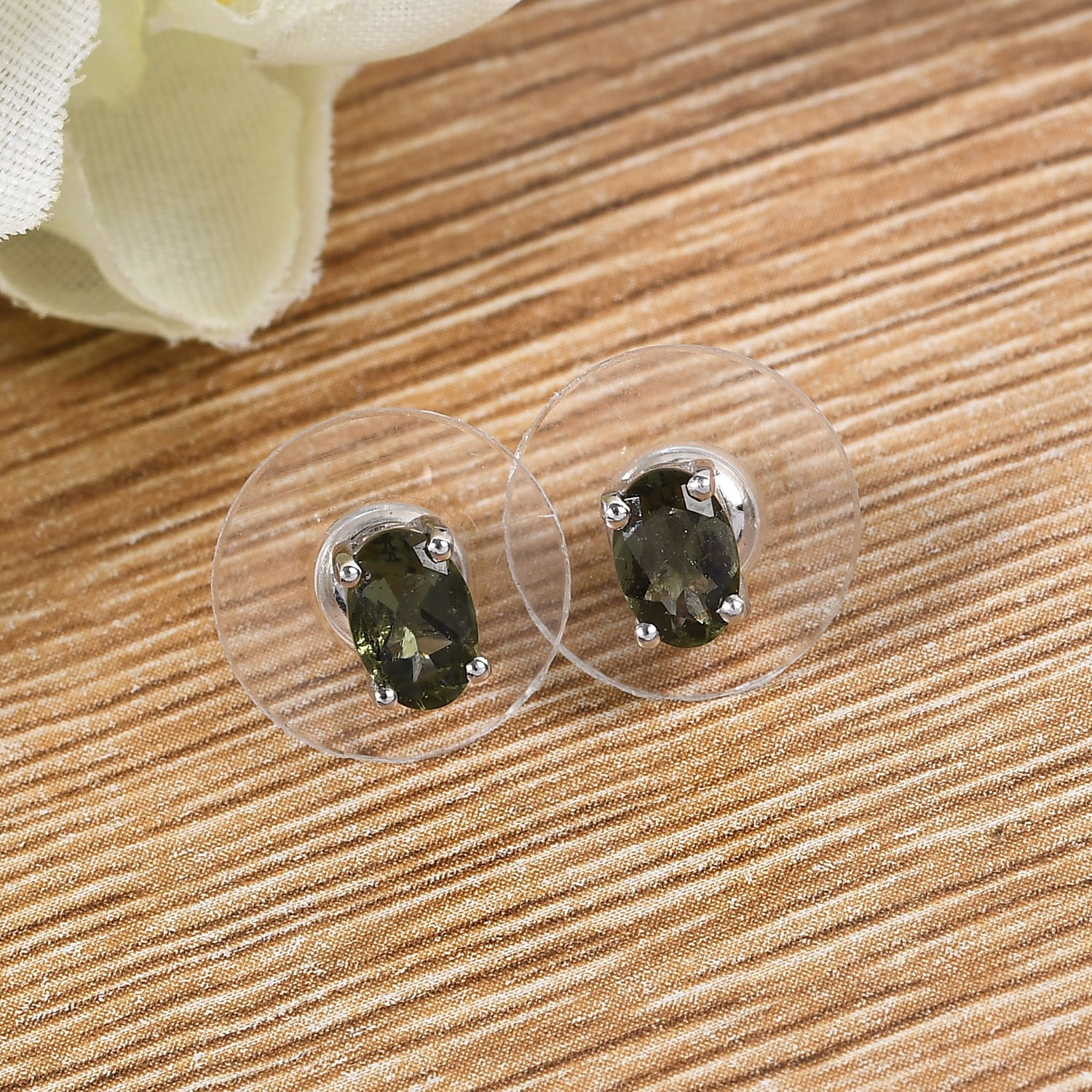 Shop LC Green Moldavite Stud Earrings for Women Jewelry 925 Sterling Silver Jewelry Ct 0.8 Birthday Gifts for Women
