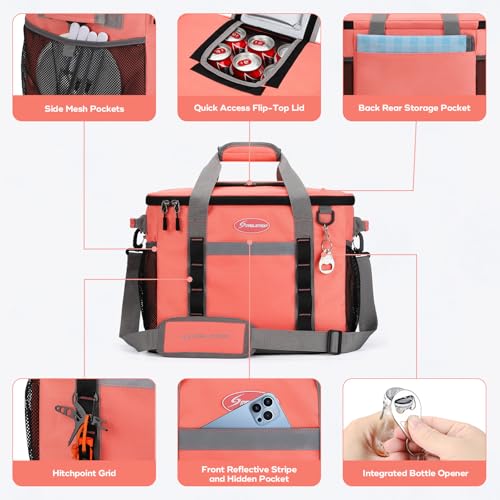 Maelstrom Collapsible Soft Cooler Bag, 24/30/60/75 Cans Beach Cooler, Ice Chest, Leakproof & Portable for Beach, Camping, Road Trips & Grocery Shopping