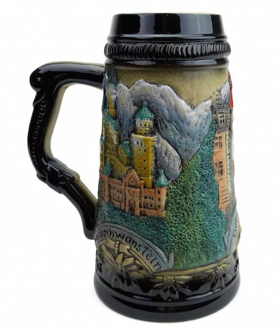 Bavarian Mountain Village Beer Stein