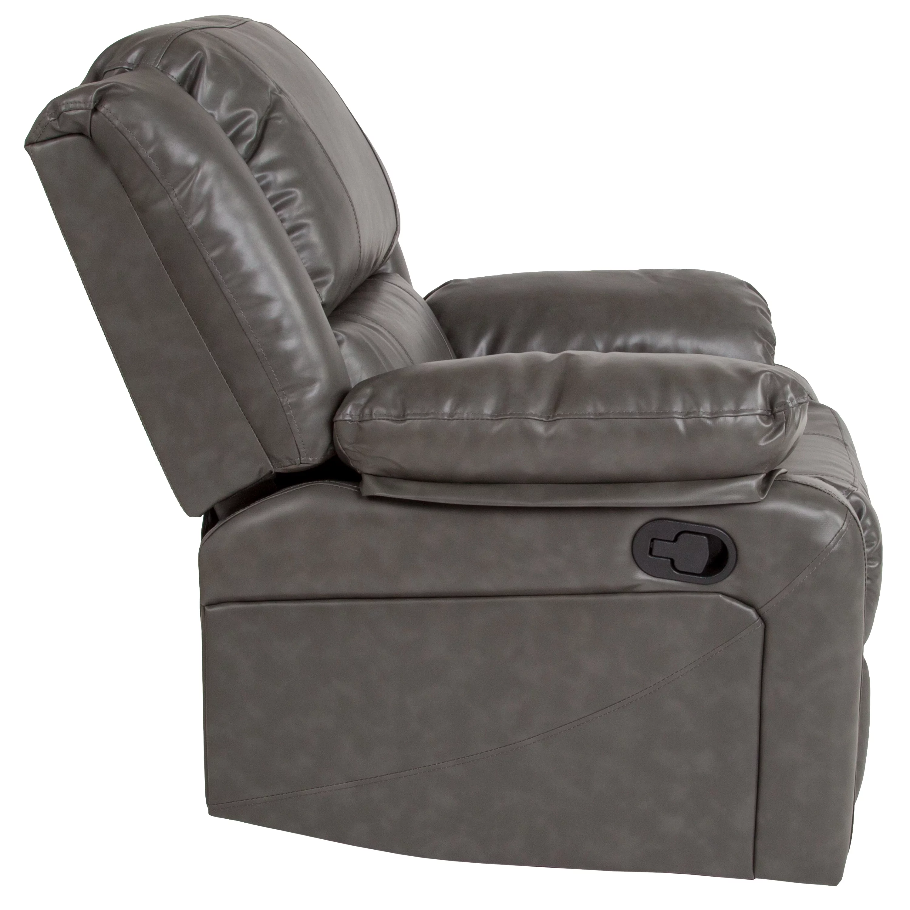 BizChair Gray LeatherSoft Recliner
