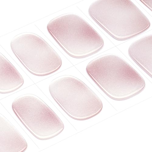 DANNI & TONI Semi Cured Gel Nail Strips Christmas Santa Claus Snowflakes Cat Eye Gel Nail Wraps 28 Stickers | Mistletoe Meow