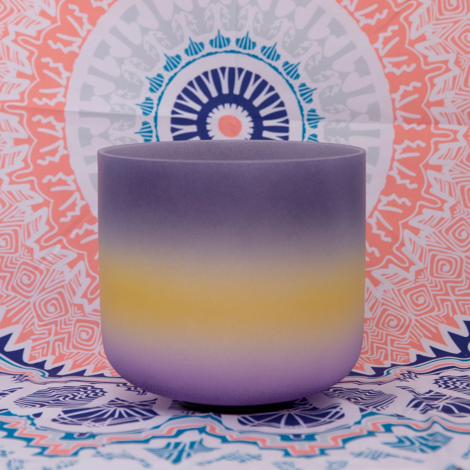 432 Hz A 3rd Eye Chakra Rainbow Quartz Frosted Crystal Singing Bowl 8 inch