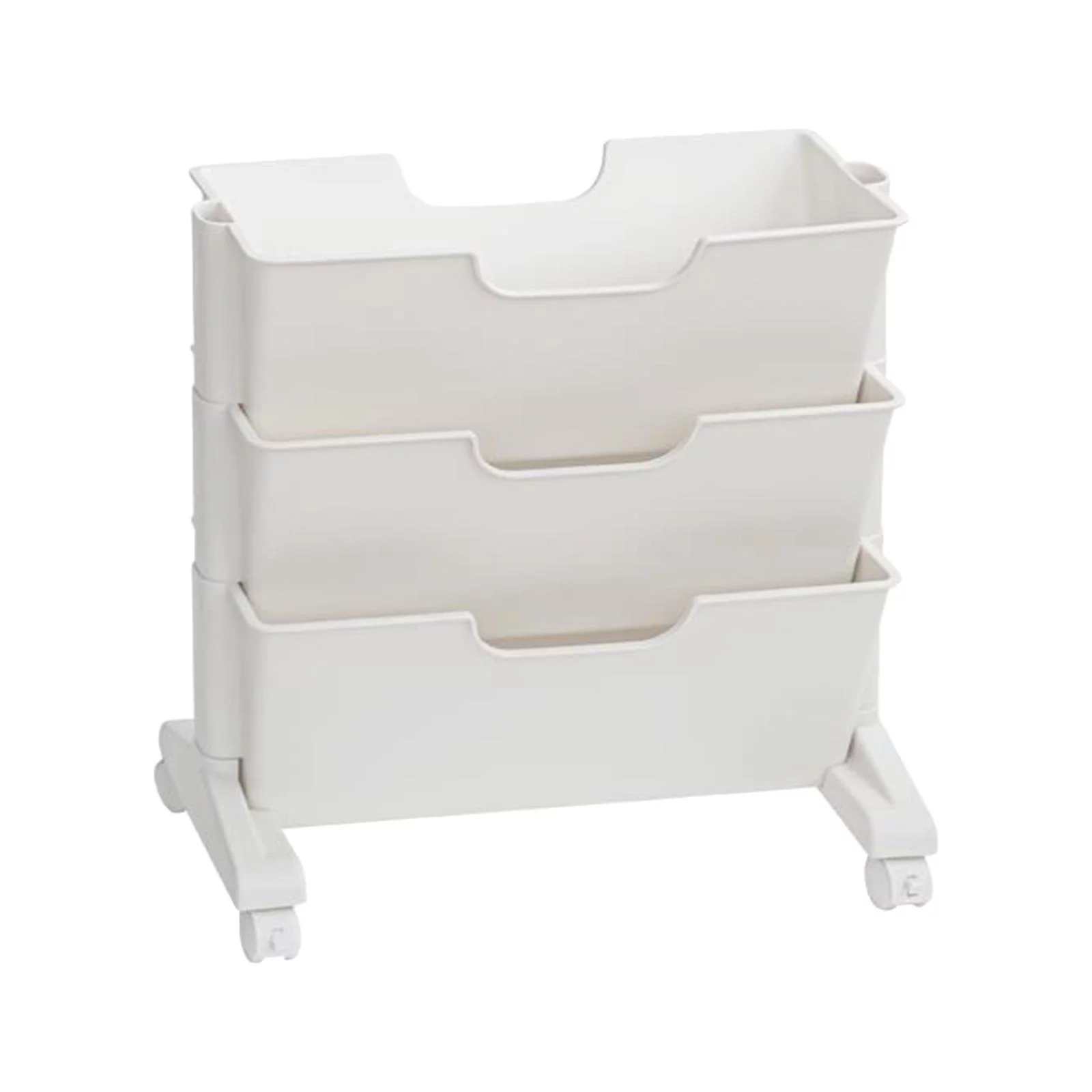 Movable Bookshelf with Caster Wheels Rolling Shelving Compact for Sideboard 3 Tier