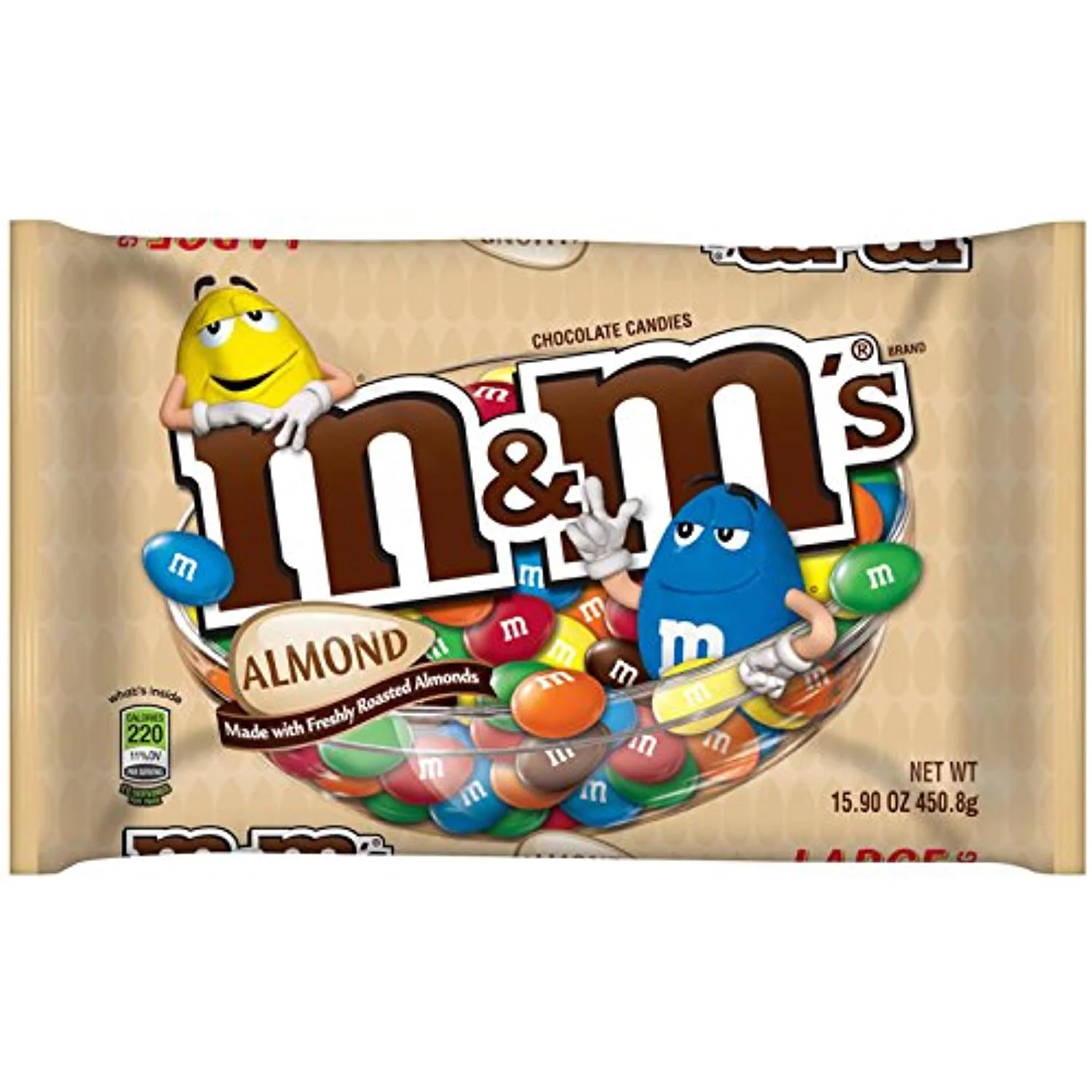 M&Ms Almond Chocolate Candy 15.9-Ounce Bag (Pack Of 4)