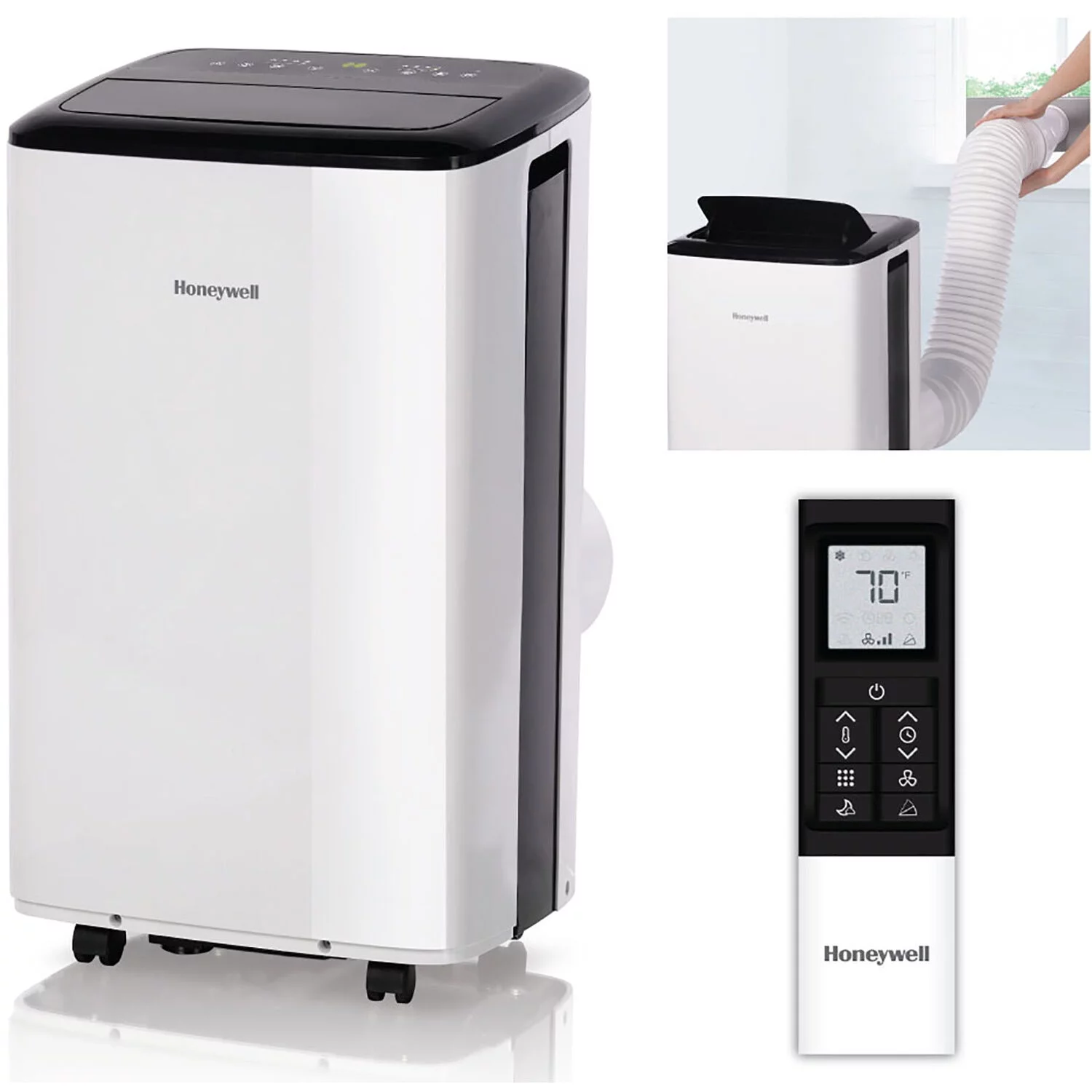 Honeywell 6500 BTU 450 Sq. ft. Portable Air Conditioner & Dehumidifier with Wifi, White,HF0CESVWK6